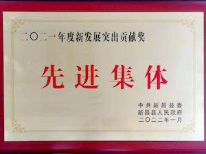 三瑞香雪集团被新昌县政府评为2021年先进集体